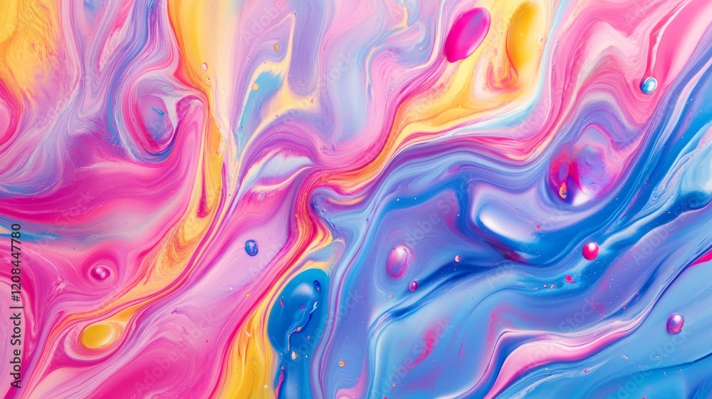 Abstract with vibrant paint and liquid vibrant splash 3D backdrop Abstract with vibrant paint and liquid vibrant splash 3D backdrop