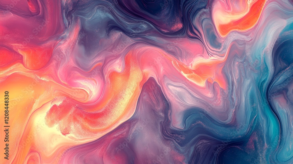 Abstract with vibrant paint and liquid vibrant splash 3D backdrop Abstract with vibrant paint and liquid vibrant splash 3D backdrop