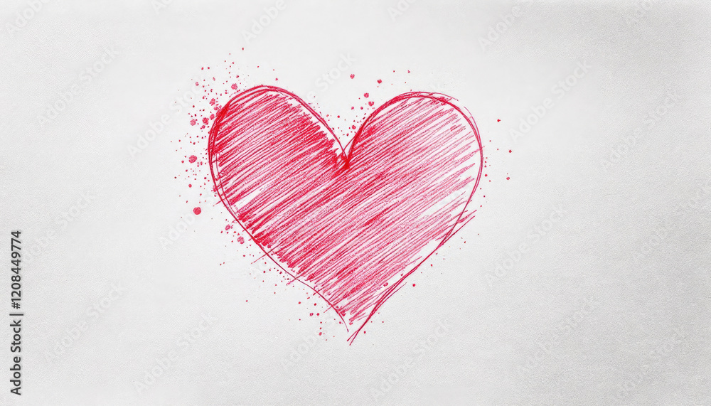 A red heart drawn with a red marker, surrounded by red splatters, which is a common symbol of love and affection. Be my valentine. A red heart drawn with a red marker, surrounded by red splatters, which is a common symbol of love and affection. Be my valentine.