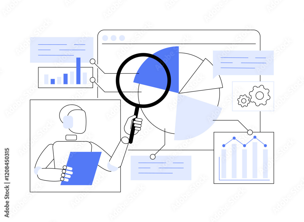 AI-Enhanced Competitive Analysis abstract concept vector illustration. AI-Enhanced Competitive Analysis abstract concept vector illustration.