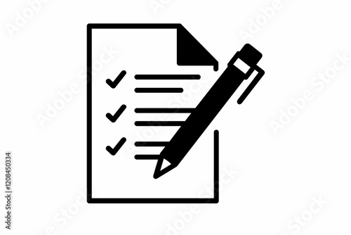 notepad with pen for graphic elements to be used in spreadsheets, post and other things