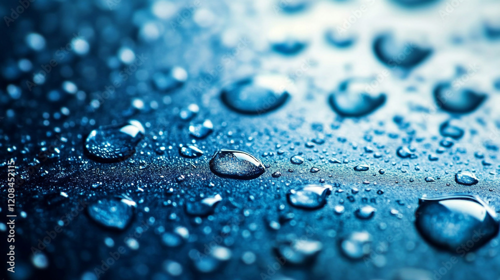 water drops on a blue background water drops on a blue background