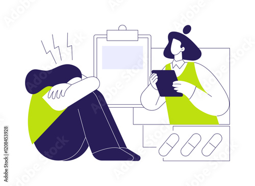 Acute depression abstract concept vector illustration.