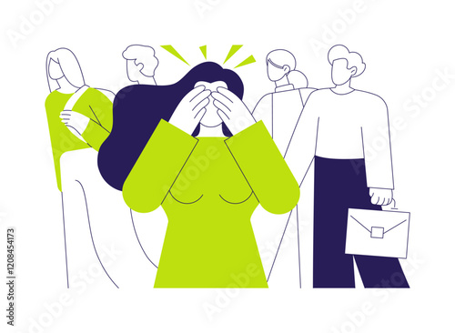 Panic attack abstract concept vector illustration.