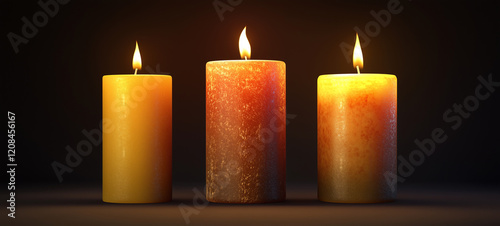 burning candles in the dark