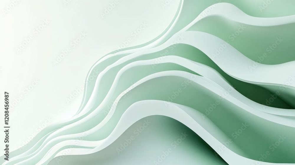Obraz premium Abstract green waves background design