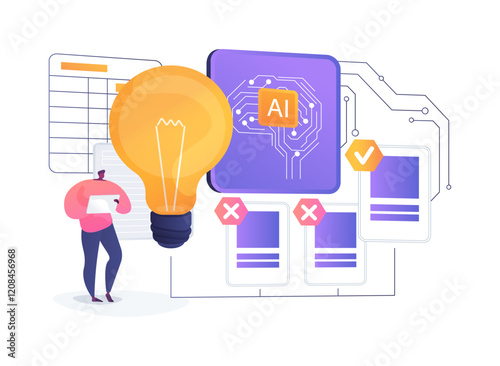 AI-Enhanced Hypothesis Testing abstract concept vector illustration.