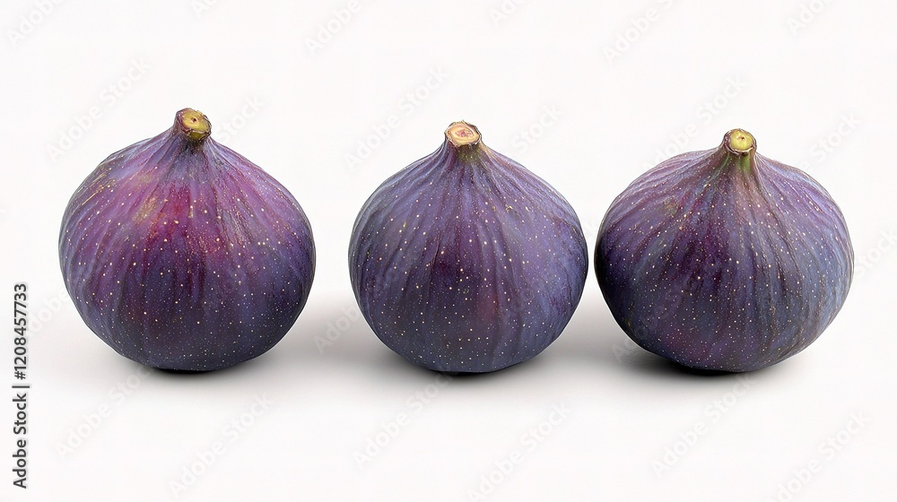 Obraz premium Fresh Purple Figs Isolated on White Background for Culinary Use