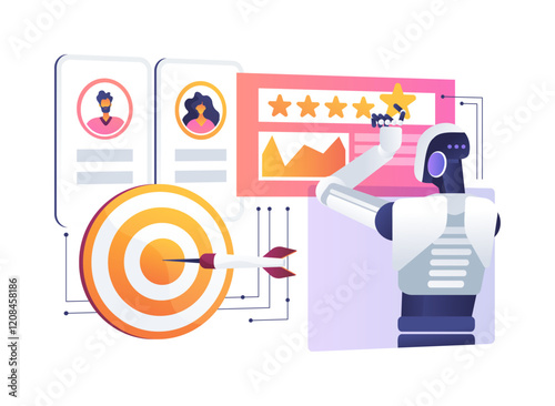 AI-Analyzed Reputation Management abstract concept vector illustration.