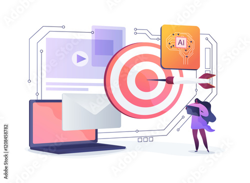 AI-Optimized Communication Channels abstract concept vector illustration.