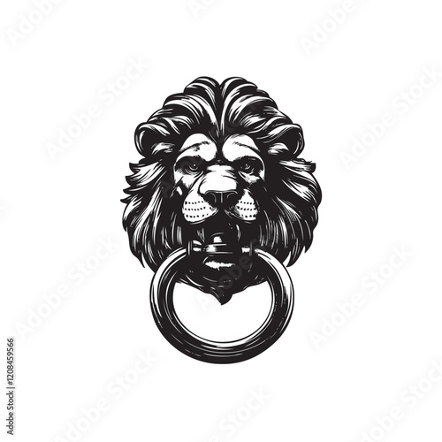 knuckle door using lion head illustration