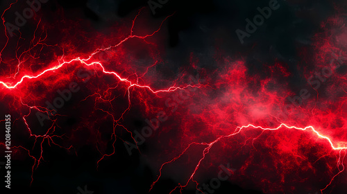 Electric texture. red lightning on dark sky background. thunderbolt background. Electric Sky. Illustration