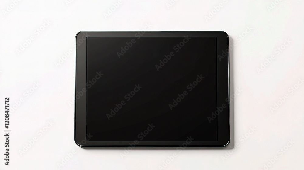 Elegant Black Tablet Mockup with Empty Horizontal Screen Display Elegant Black Tablet Mockup with Empty Horizontal Screen Display
