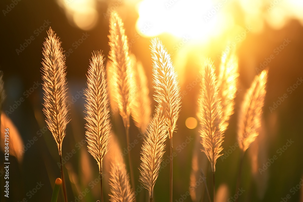 Golden Sunset on Delicate Wildflowers Golden Sunset on Delicate Wildflowers