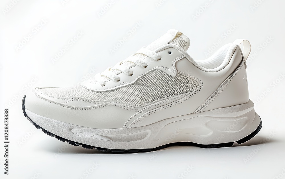 Casual running shoes on a clean white background, minimalist and high-quality Casual running shoes on a clean white background, minimalist and high-quality