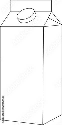 Minimalist outline milk carton