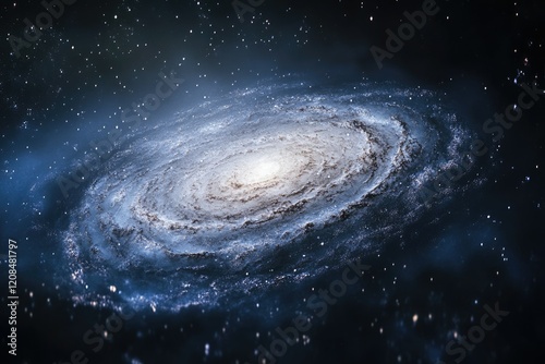 A mesmerizing spiral galaxy, swirling with stars and cosmic dust, a breathtaking celestial wonder.
