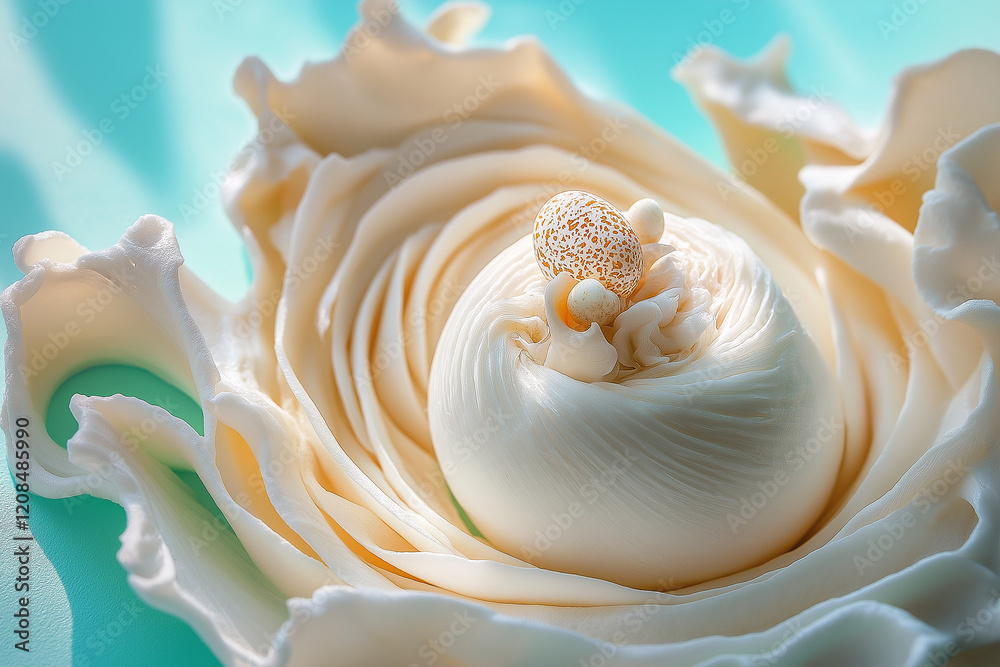 A white flower with a gold center is the main focus of the image A white flower with a gold center is the main focus of the image