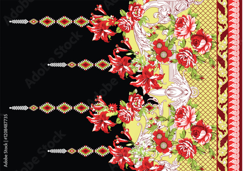 Exotic floral prints in lively color palettes, designed to transform textiles and walls into artful displays.