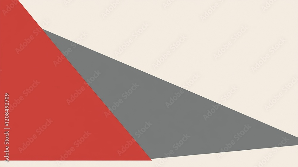 Minimalist abstract background showcasing intersecting red and gray triangles on a beige backdrop, creating a dynamic and modern composition Minimalist abstract background showcasing intersecting red and gray triangles on a beige backdrop, creating a dynamic and modern composition