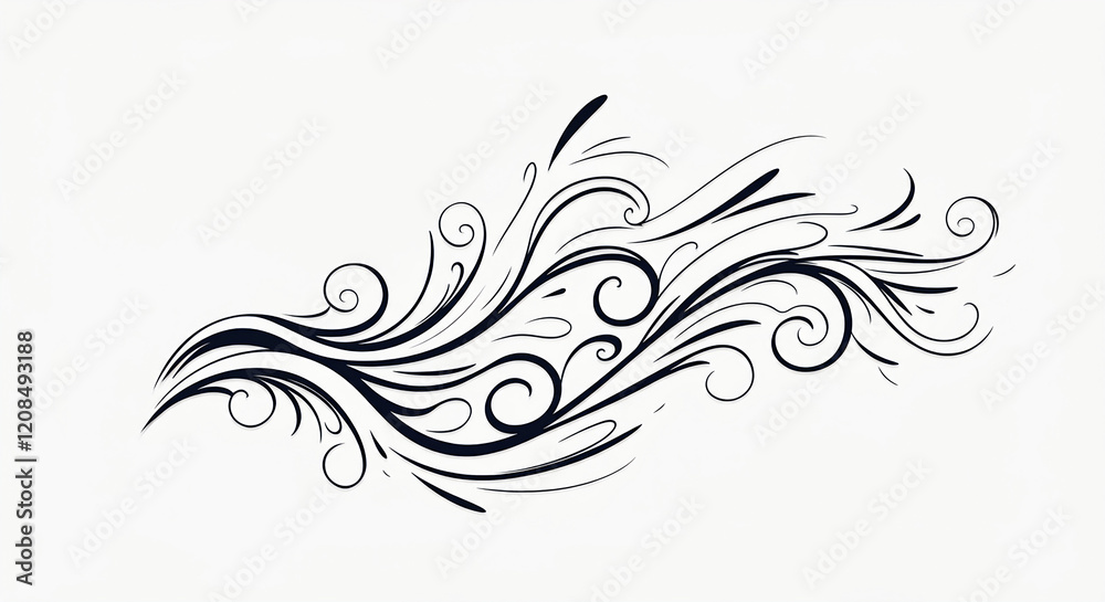 Fototapeta premium Wavy lines and swirls intertwine to form a flowing, abstract design.