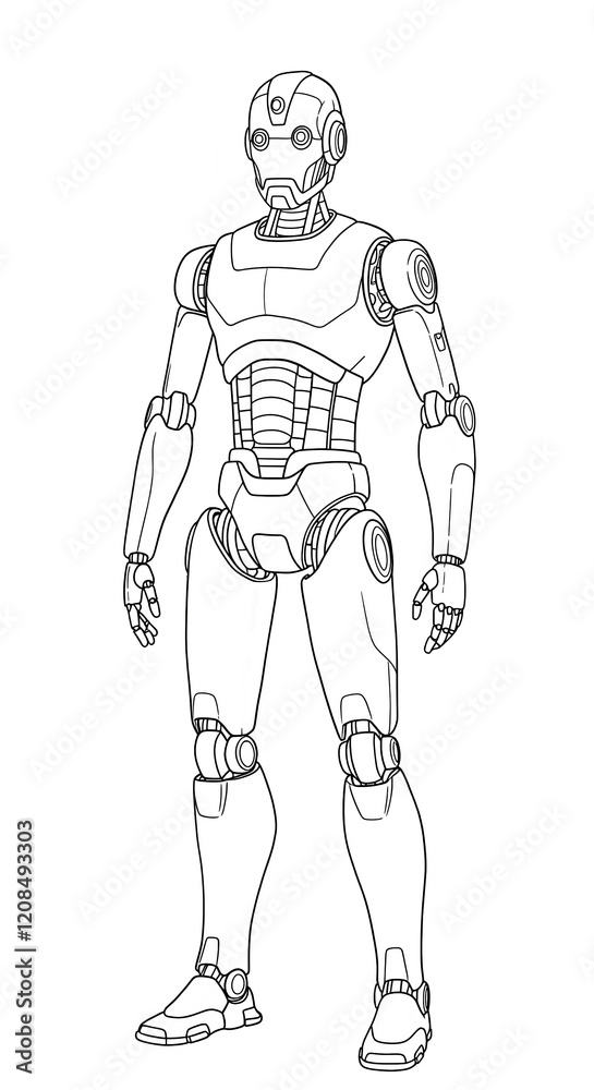 Fototapeta premium robot sketch 