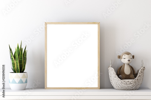 Frame mockup kids in boho style