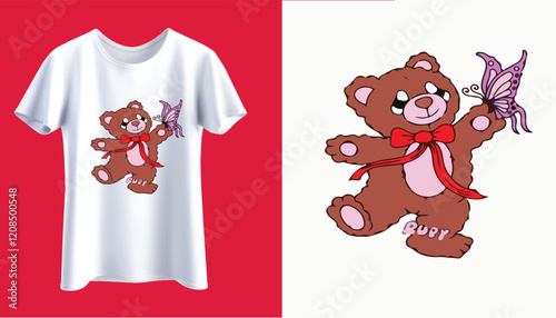 Taddy bear t- shirt design.