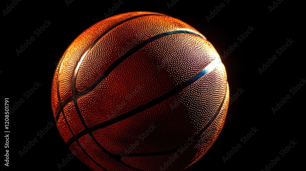 Intense Close-up of a Basketball Against a Dark Background Intense Close-up of a Basketball Against a Dark Background