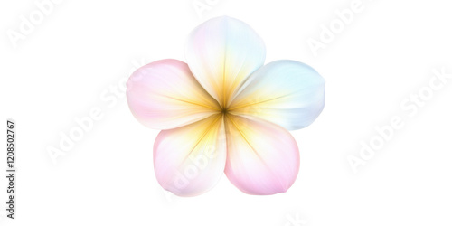 Pastel plumeria flower delicate tropical bloom isolated transparent background