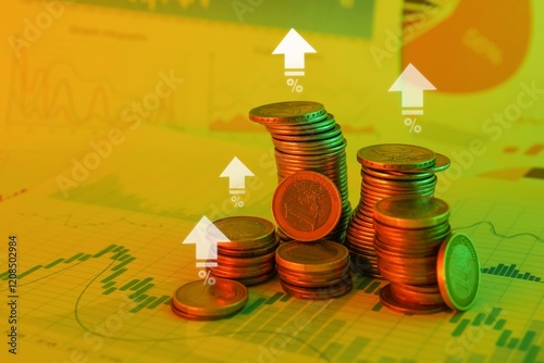 Stacks of coins on diagrams...