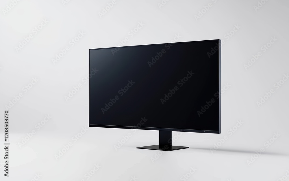 High-tech 4K monitor mockup with a thin bezel, futuristic design, centered on a crisp white background High-tech 4K monitor mockup with a thin bezel, futuristic design, centered on a crisp white background