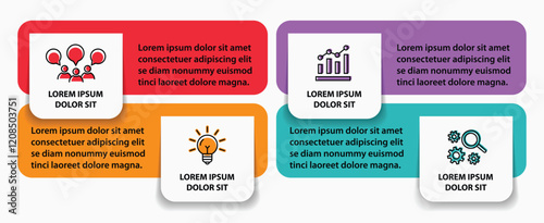 4 steps infographic template with 4 options. Flowchart that can be used for business report, data visualization and presentation. Timeline infographic elements vector illustration.