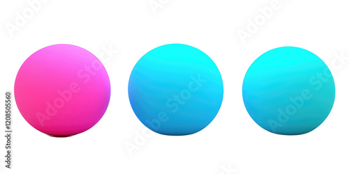 Vibrant Pink Light Blue and Cyan Spheres Abstract Colorful 3D Rendered Balls