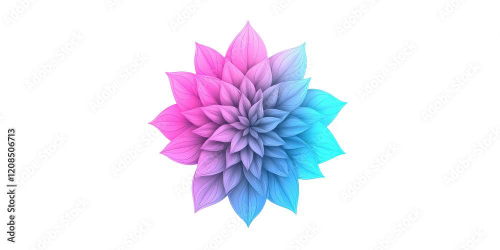 Obraz premium Vibrant Pastel Flower Gradient Bloom Digital Art Floral Design Abstract Petals Beautiful Nature