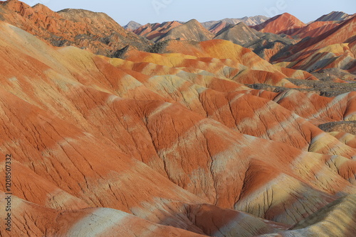 Vivid Tapestry of Zhangye Danxia Mountains photo