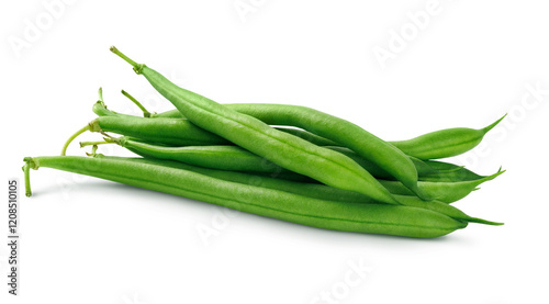 Fresh green beans isolated on transparent background