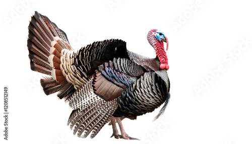 Wild turkey full body,  transparent background.
