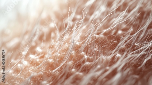 Close-up of human skin with fine hair strands