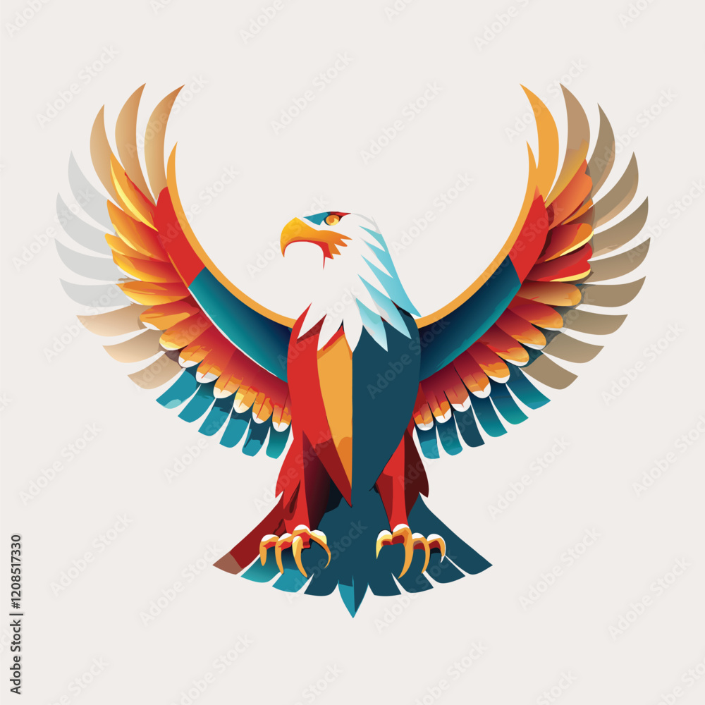 Obraz premium 3D eagle with wings vector white background