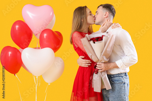 Lovely couple with bouquet ...