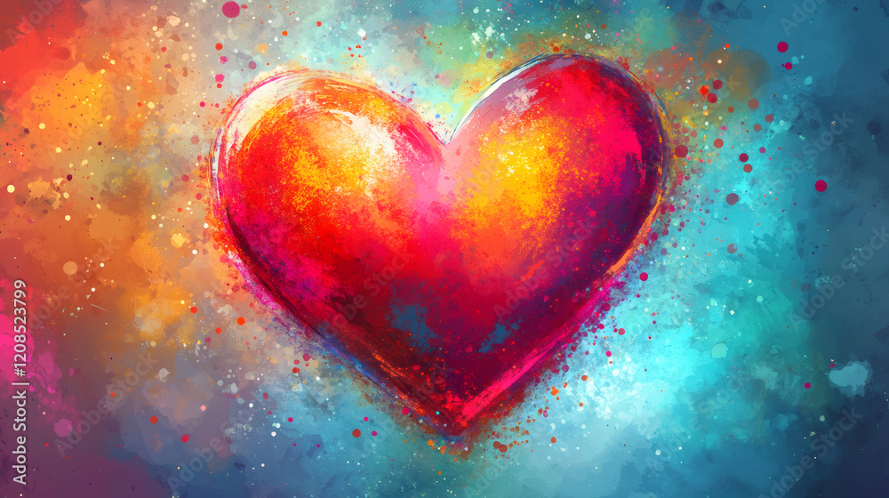 Textured red heart representing emotional connection, glowing with romantic sentiment Textured red heart representing emotional connection, glowing with romantic sentiment