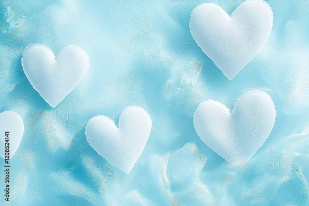 A blue background with white hearts on it A blue background with white hearts on it