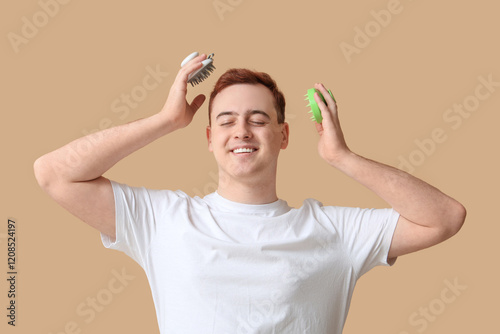 Young man with hair scalp m...