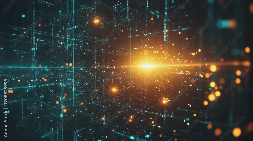Obraz premium Smart digital Innovation city with connection network reciprocity over the cityscape. of future smart wireless digital city and social media networking systems that connects people with in city