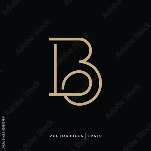 monogram initials LB BL logo design