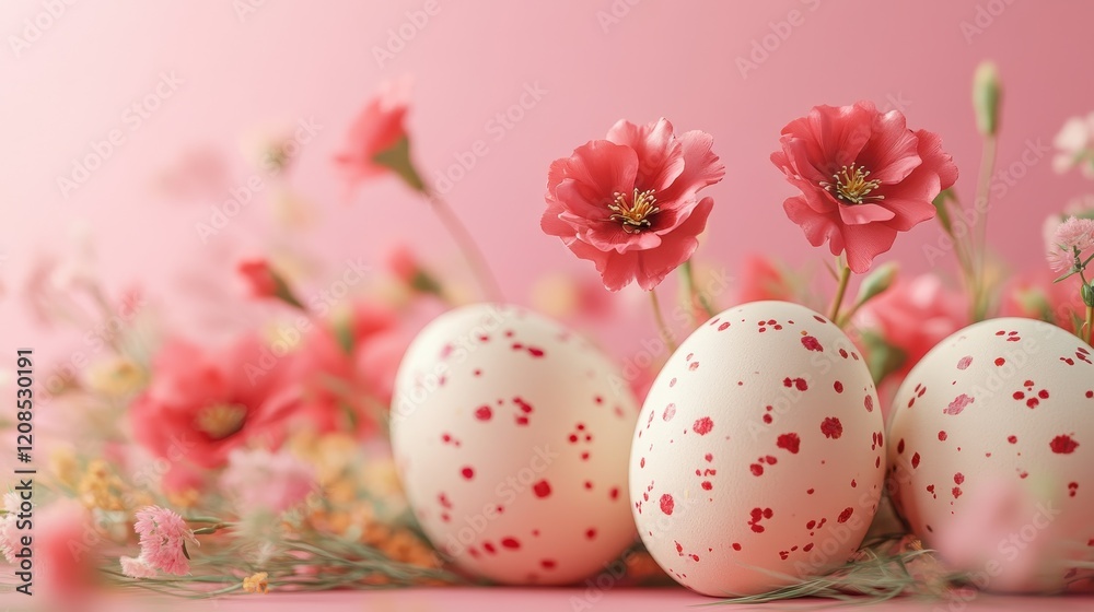 Festive easter eggs with spring blossoms for seasonal celebration design Festive easter eggs with spring blossoms for seasonal celebration design
