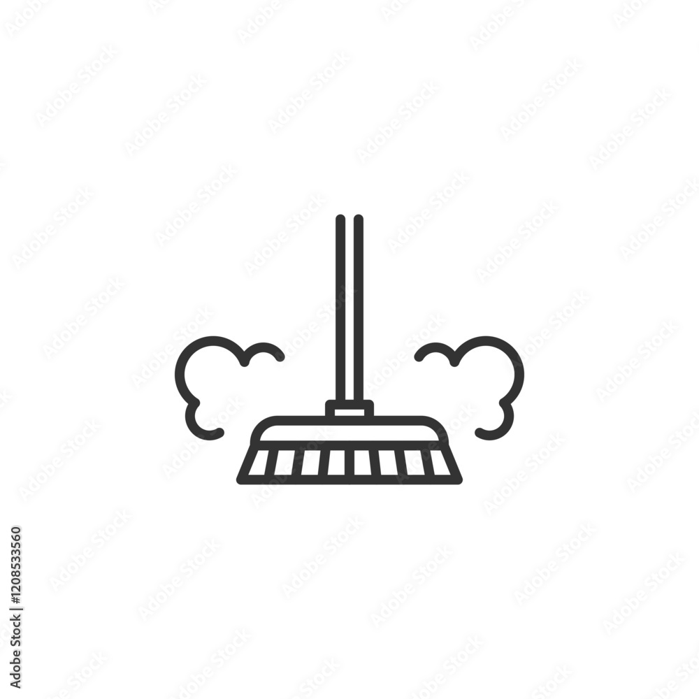 Minimalist broom icon design: clean and simple line art concept Minimalist broom icon design: clean and simple line art concept