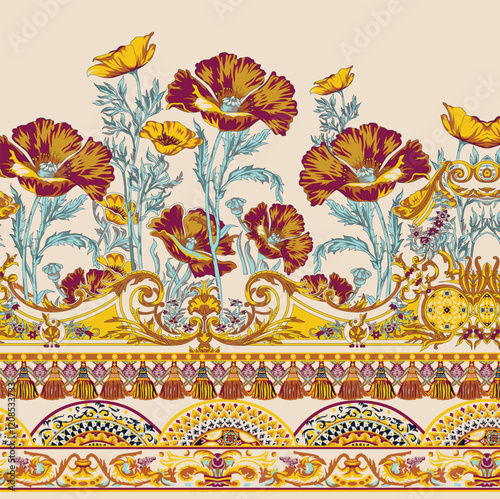 Tropical floral designs in seamless formats, perfect for vibrant wallpapers, colorful gift wraps, and bold textiles.
