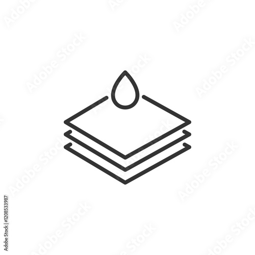 Minimalist waterproof layer icon with clean design and simple lines